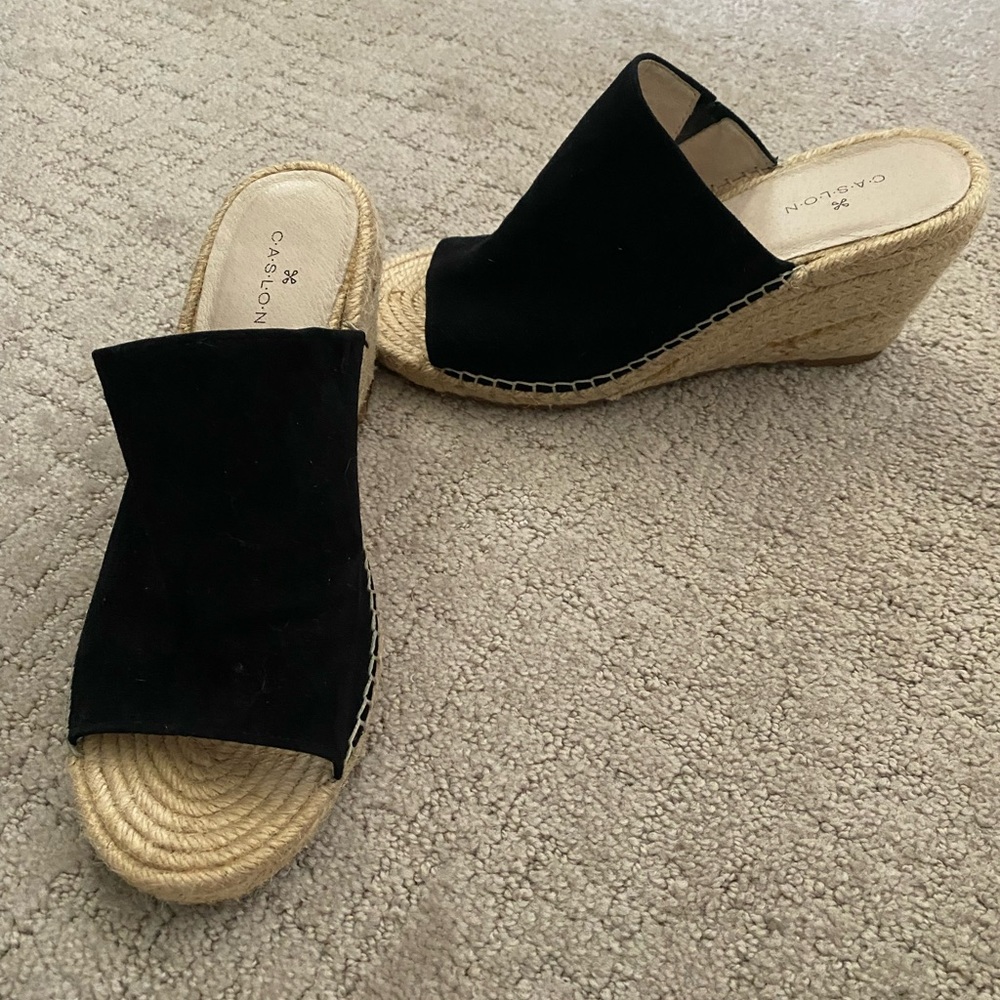 Caslon espadrille wedge open toe mule